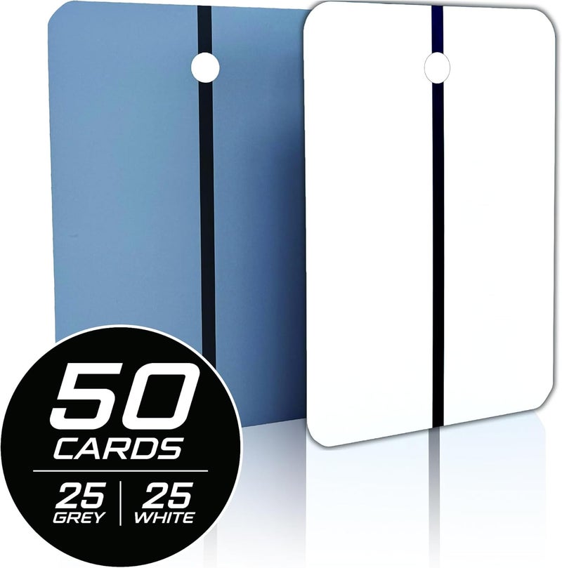 LAUCO Metal Spray Out Cards – White & Medium Grey Automotive Color Matching Test Panels – 4" x 6" Spray Out Sample Cards – (50 Pack) - Image 2